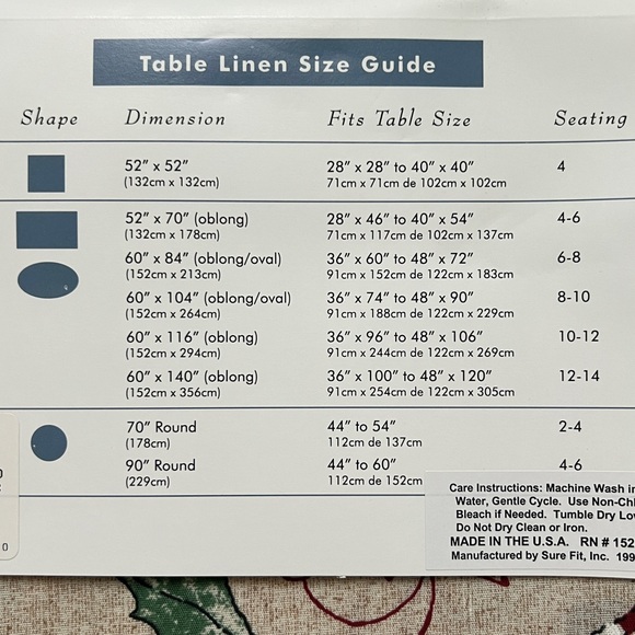 NEW~ Folkloric Christmas Tablecloth - Folk Art Santa, Reindeer & Poinsettias - Picture 4 of 12
